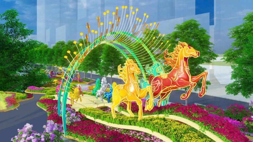 Đường hoa Tết Nguyễn Huệ đổi mới với thiết kế ngày và đêm