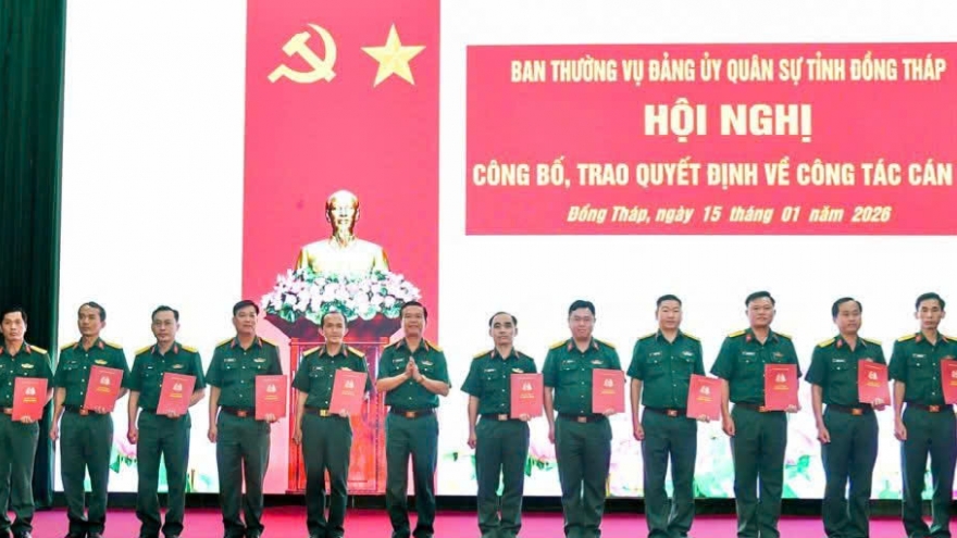 Đồng Tháp kiện toàn ban chỉ huy quân sự cấp xã