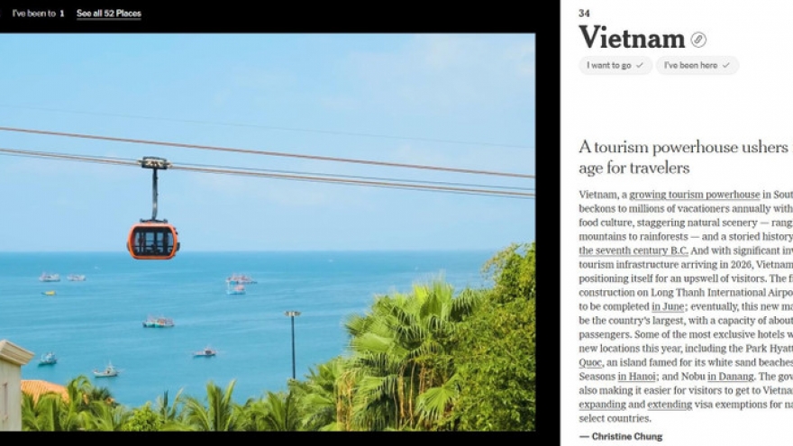 Hon Thom Cable Car selected by The New York Times to illustrate Vietnam’s tourism