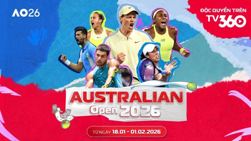 TV360 đưa Australian Open-Grand Slam độc quyền từ 2026-2029 đến với khán giả Việt