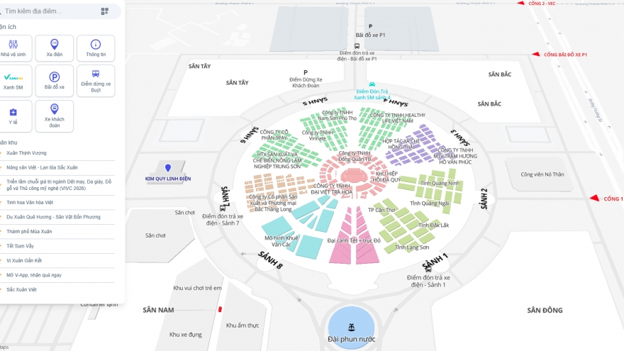 Bản đồ dẫn lối hành trình du xuân xuyên Việt tại 8 phân khu Hội chợ Mùa Xuân 2026