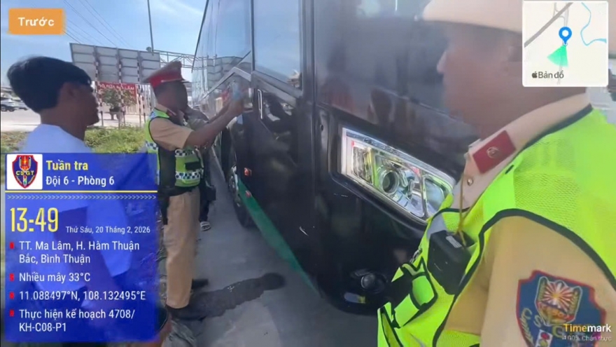 Xe khách vi phạm hàng loạt lỗi trên cao tốc bị phạt hơn 100 triệu đồng