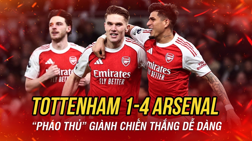 Kết quả ngoại hạng Anh hôm nay 23/2: Arsenal chiến thắng đậm trước Tottenham