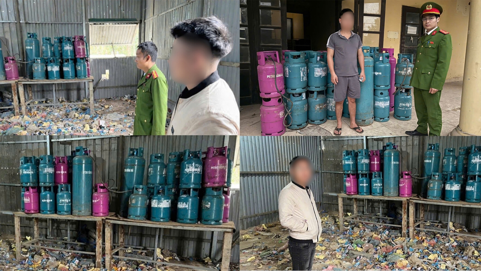 Bắt đối tượng sang chiết gas trái phép tại Hà Nội