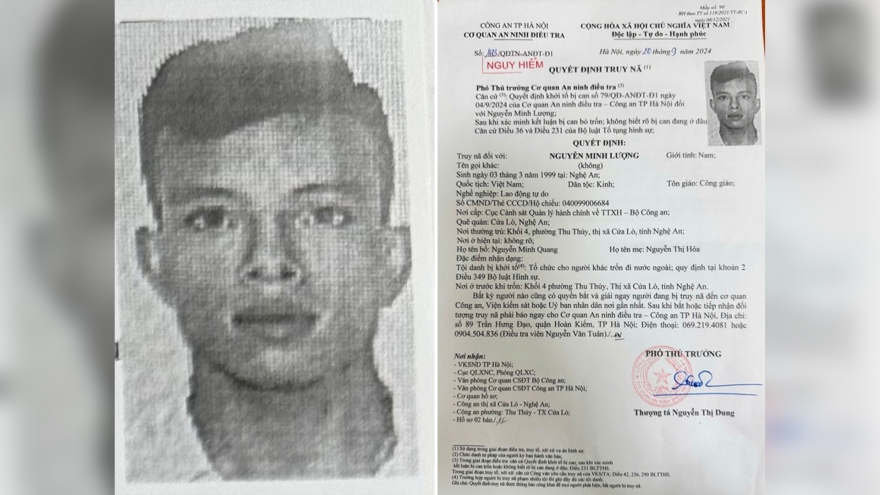 Truy nã Nguyễn Minh Lượng về tội tổ chức cho người khác trốn đi nước ngoài