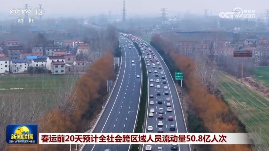 Trung Quốc ghi nhận kỷ lục đi lại dịp Tết: 5,08 tỷ lượt trong 20 ngày đầu Xuân vận
