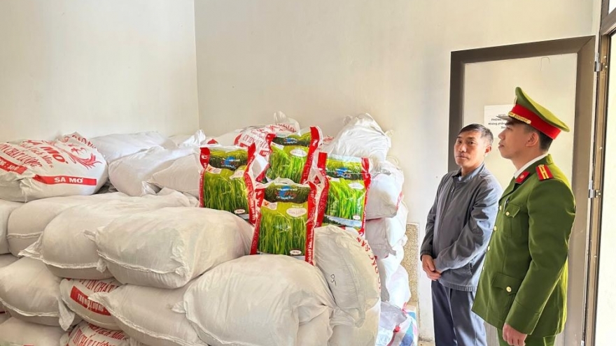 Triệt phá đường dây sản xuất gạo giả nhãn hiệu số lượng lớn tại Hà Tĩnh