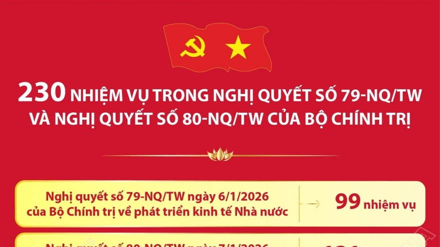 230 nhiệm vụ trong Nghị quyết số 79 và Nghị quyết số 80 của Bộ Chính trị