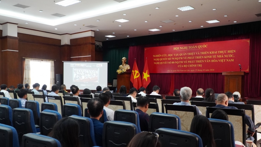 Đảng ủy tại Lào học tập, quán triệt các Nghị quyết 79 và 80 của Bộ Chính trị