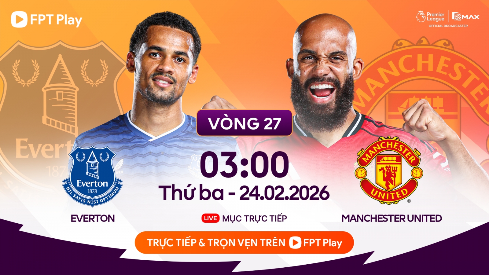 Lịch thi đấu và trực tiếp bóng đá hôm nay 23/2: Cơ hội lớn cho MU