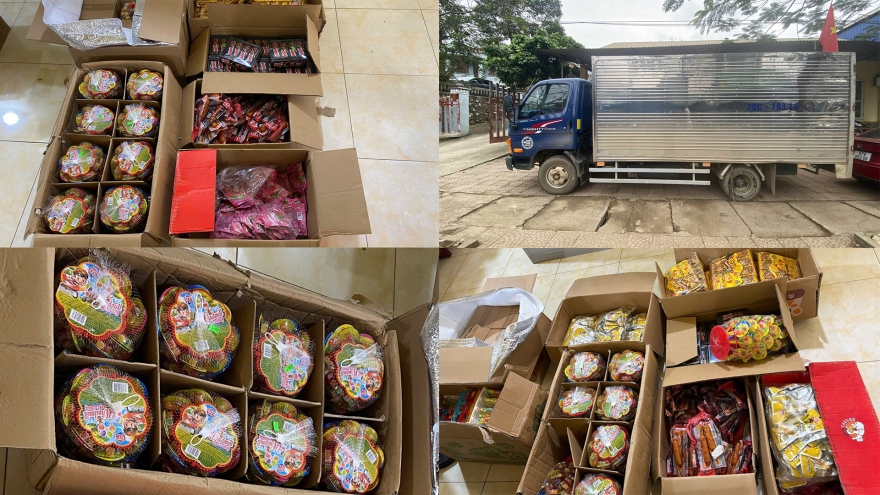 Phát hiện xe ô tô vận chuyển hàng nghìn thực phẩm không rõ nguồn gốc ở Thái Nguyên