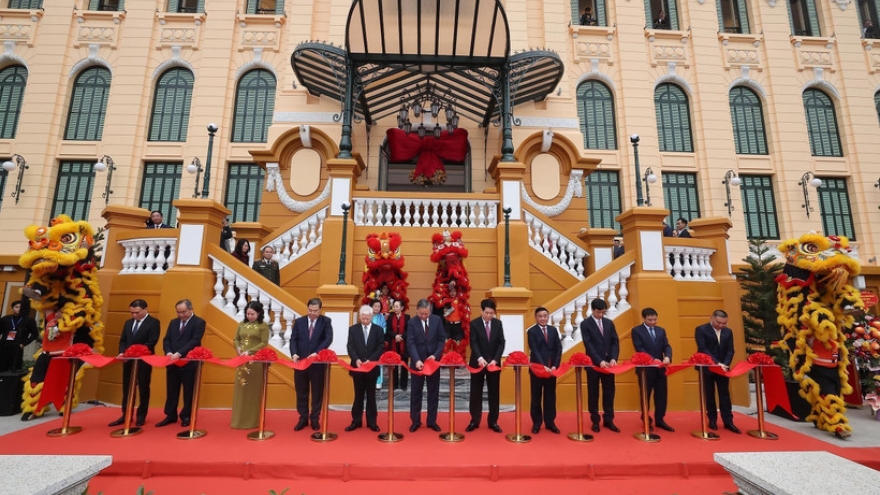 Party, State leaders join inauguration of upgraded Presidential Office headquarter