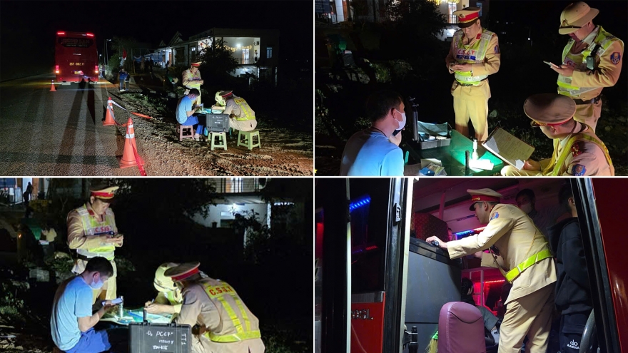 Xe 43 chỗ “nhồi” 63 khách, CSGT Thái Nguyên xử lý nóng đêm cao điểm Tết