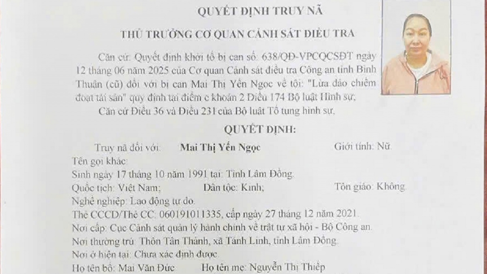 Truy nã người phụ nữ lừa đảo hàng trăm triệu đồng ở Lâm Đồng