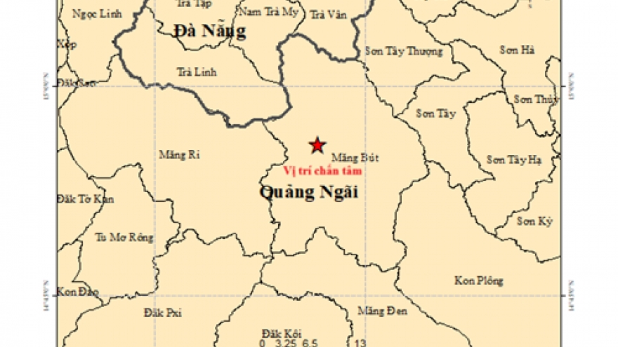 Quảng Ngãi xảy ra 2 trận động đất