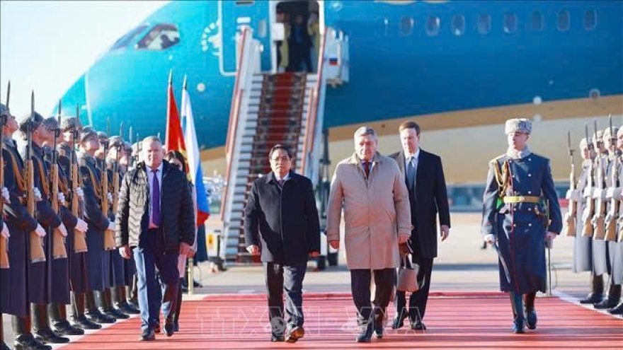 Thủ tướng Phạm Minh Chính đến Moscow bắt đầu thăm chính thức Liên Bang Nga
