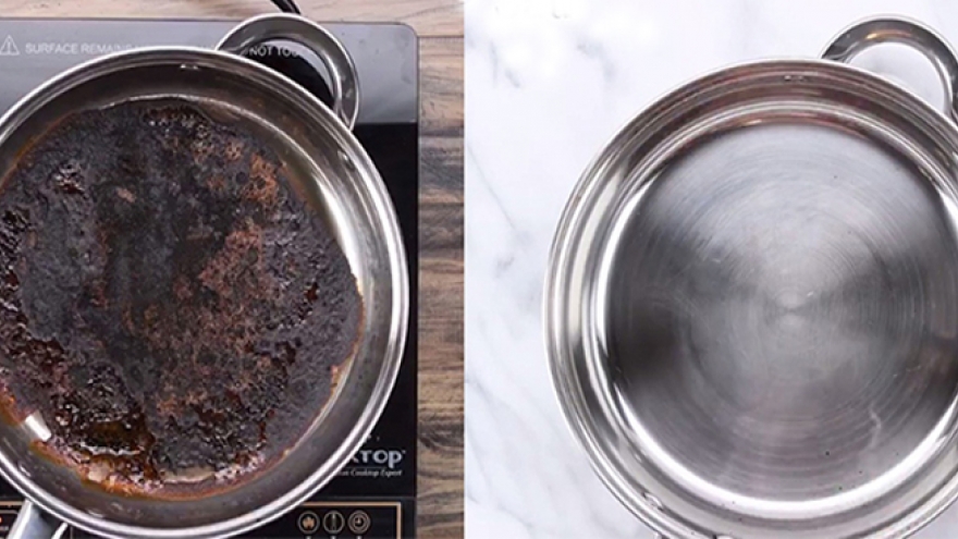 Mẹo làm sạch đáy nồi, chảo bị cháy khét nhanh chóng