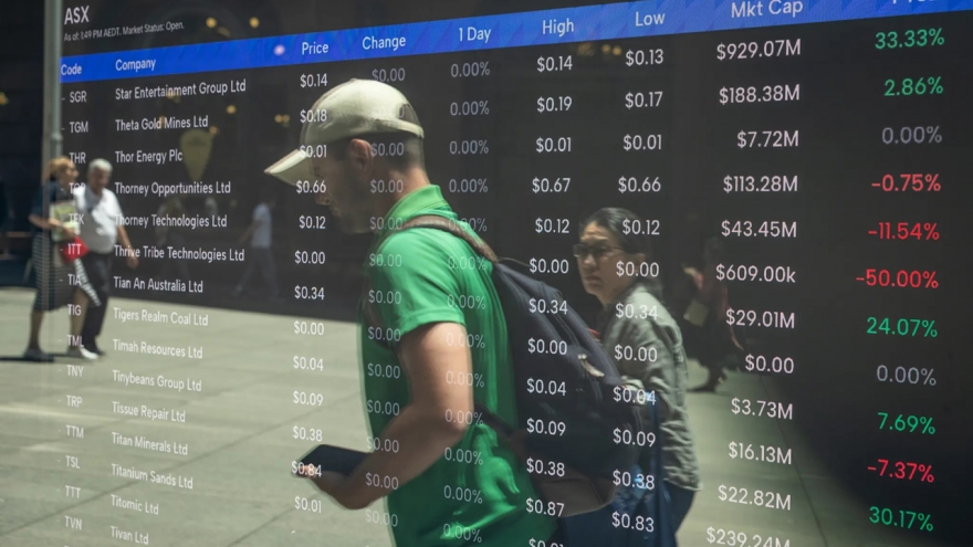 Thị trường chứng khoán Australia tiếp tục sụt giảm mạnh, thiệt hại hơn 100 tỷ AUD