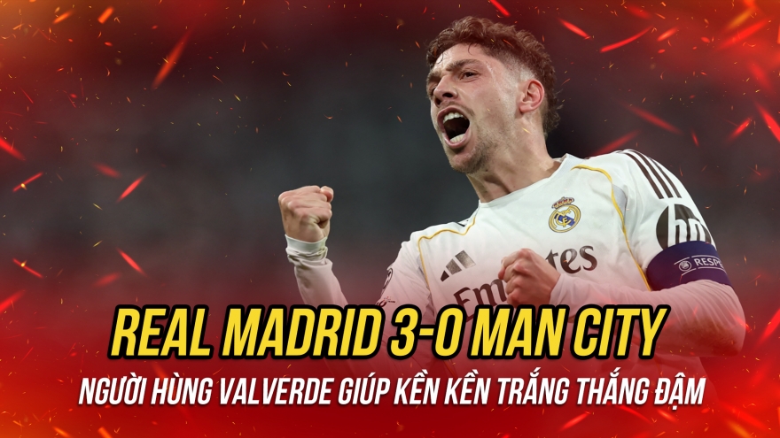 Federico Valverde ghi hat-trick, Real Madrid thắng đậm Man City