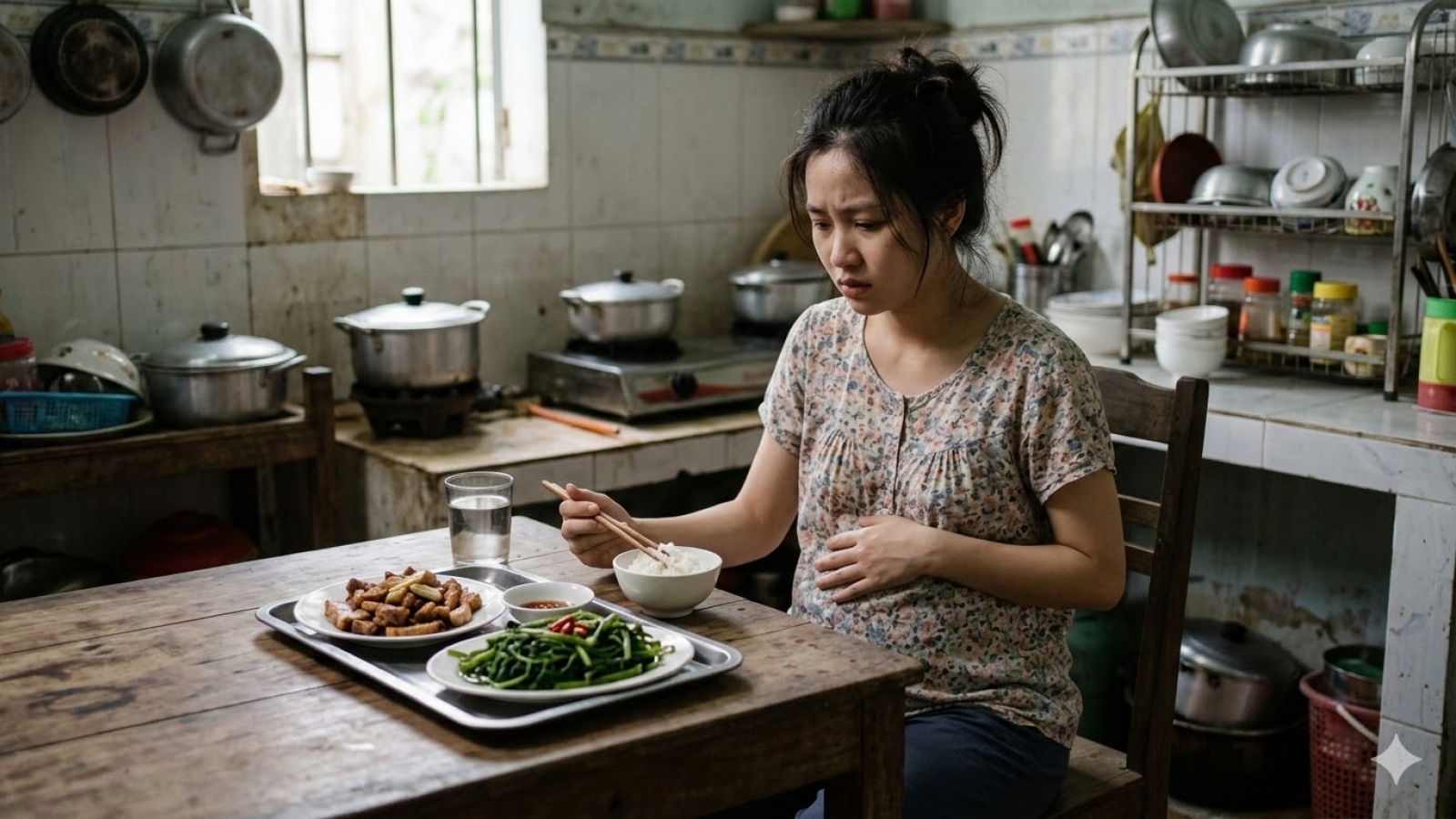 Chồng đi làm xa, tôi lủi thủi bên mâm cơm "tiết kiệm" của mẹ chồng khi ốm nghén