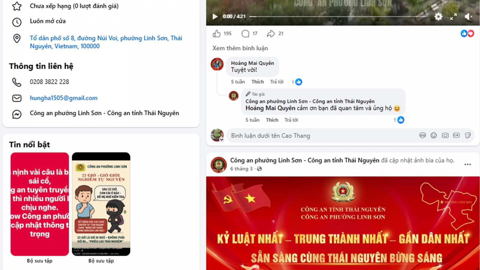 Fanpage công an phường: “Kênh nóng” tiếp nhận tin tố giác 24/7