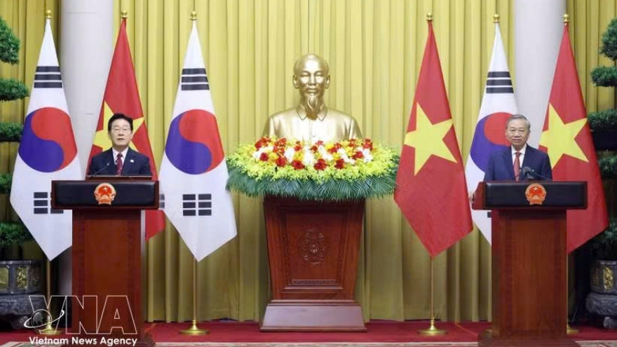 Vietnamese, RoK leaders meet press in Hanoi