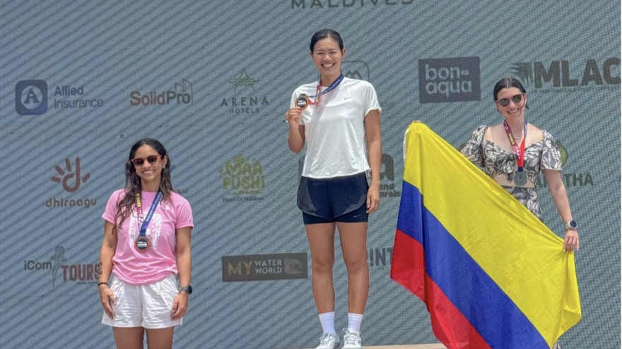 Anh Vien wins four golds at Oceanman Maldives 2026, ties top male swimmer