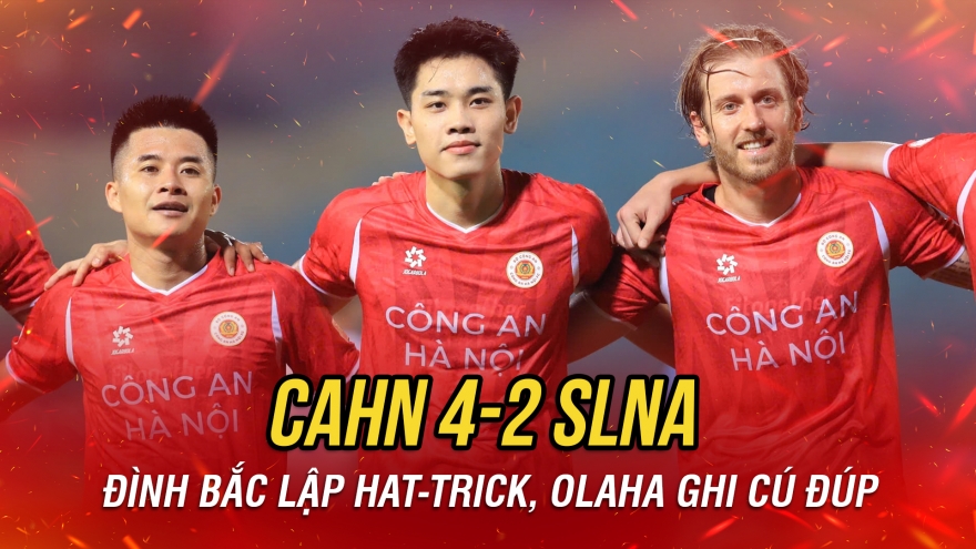 Kết quả vòng 20 V-League: Đình Bắc lập hat-trick, CAHN thắng thuyết phục SLNA