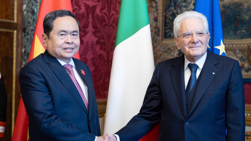 Chủ tịch Quốc hội Trần Thanh Mẫn hội kiến Tổng thống Italia Sergio Mattarella