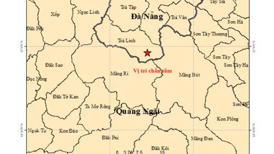 Five earthquakes hit Da Nang, Quang Ngai early on April 22
