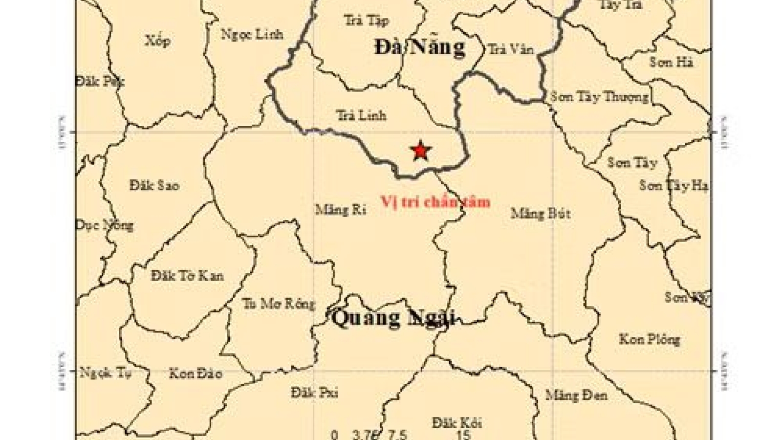 Five earthquakes hit Da Nang, Quang Ngai early on April 22