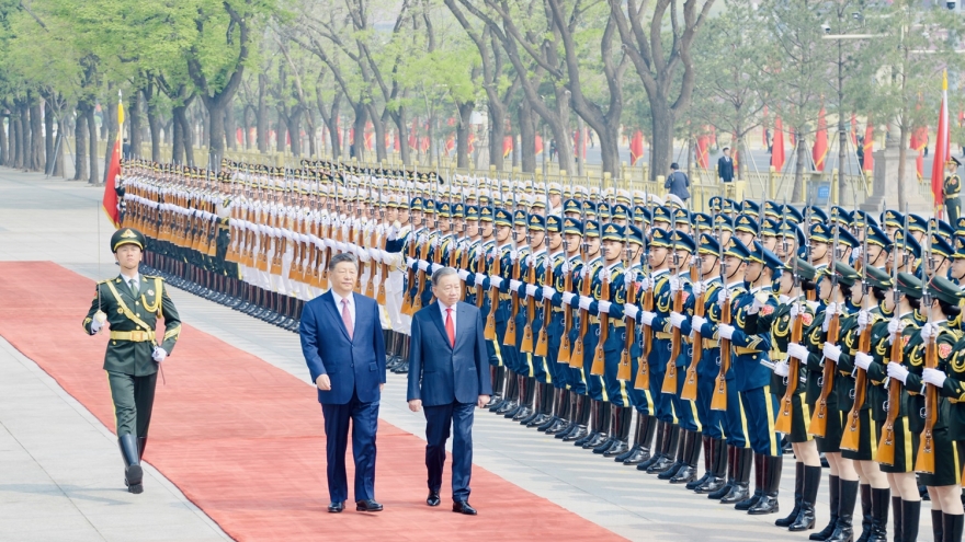 Lễ đón trọng thể Tổng Bí thư, Chủ tịch nước Tô Lâm thăm cấp Nhà nước đến Trung Quốc