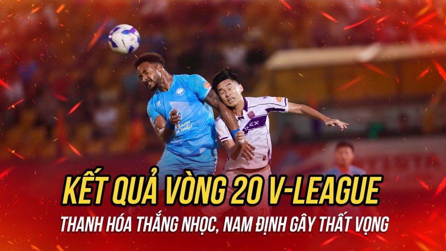 Kết quả vòng 20 V-League: Thanh Hóa thắng nhọc, Nam Định gây thất vọng