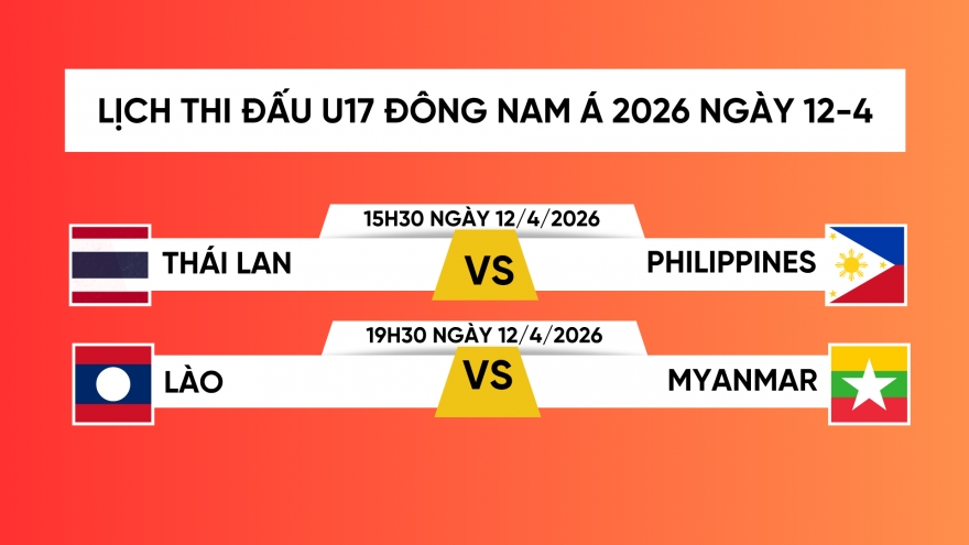 Lịch thi đấu và trực tiếp U17 Đông Nam Á 2026 hôm nay 12/4