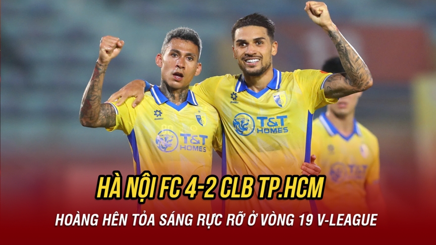 Kết quả V-League hôm nay 17/4: Hoàng Hên giúp Hà Nội FC thắng dễ CLB TP.HCM