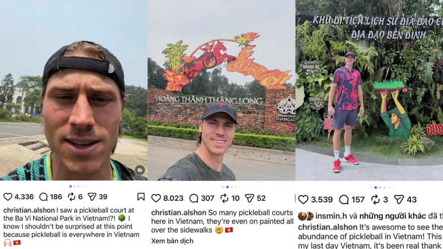 Trải nghiệm khám phá Việt Nam “đốn tim” tay vợt pickleball hàng đầu thế giới