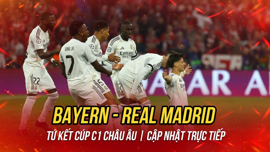 Trực tiếp Bayern 2-3 Real Madrid: Mbappe cán mốc 70 bàn thắng ở Cúp C1 châu Âu