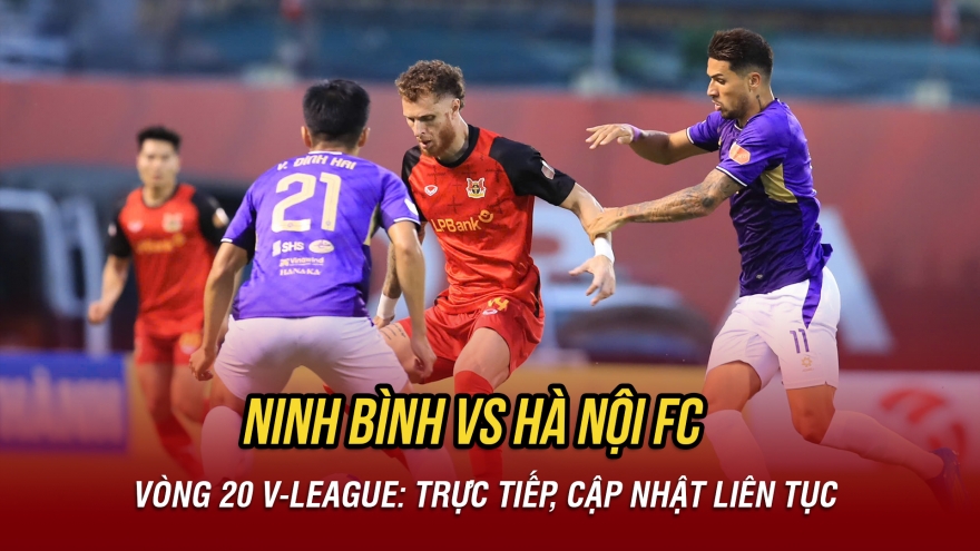 Trực tiếp Ninh Bình 0-1 Hà Nội FC: Hùng Dũng mở tỷ số, đội khách lấn lướt