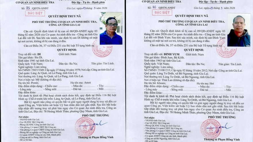 Truy nã 2 bị can phạm tội phá hoại chính sách đoàn kết