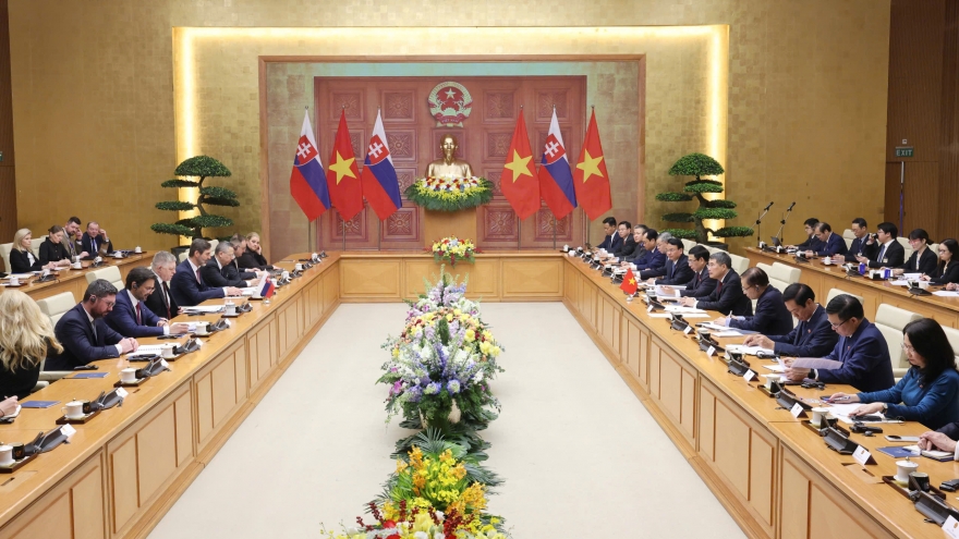 Thủ tướng Lê Minh Hưng hội đàm với Thủ tướng Cộng hòa Slovakia Robert Fico