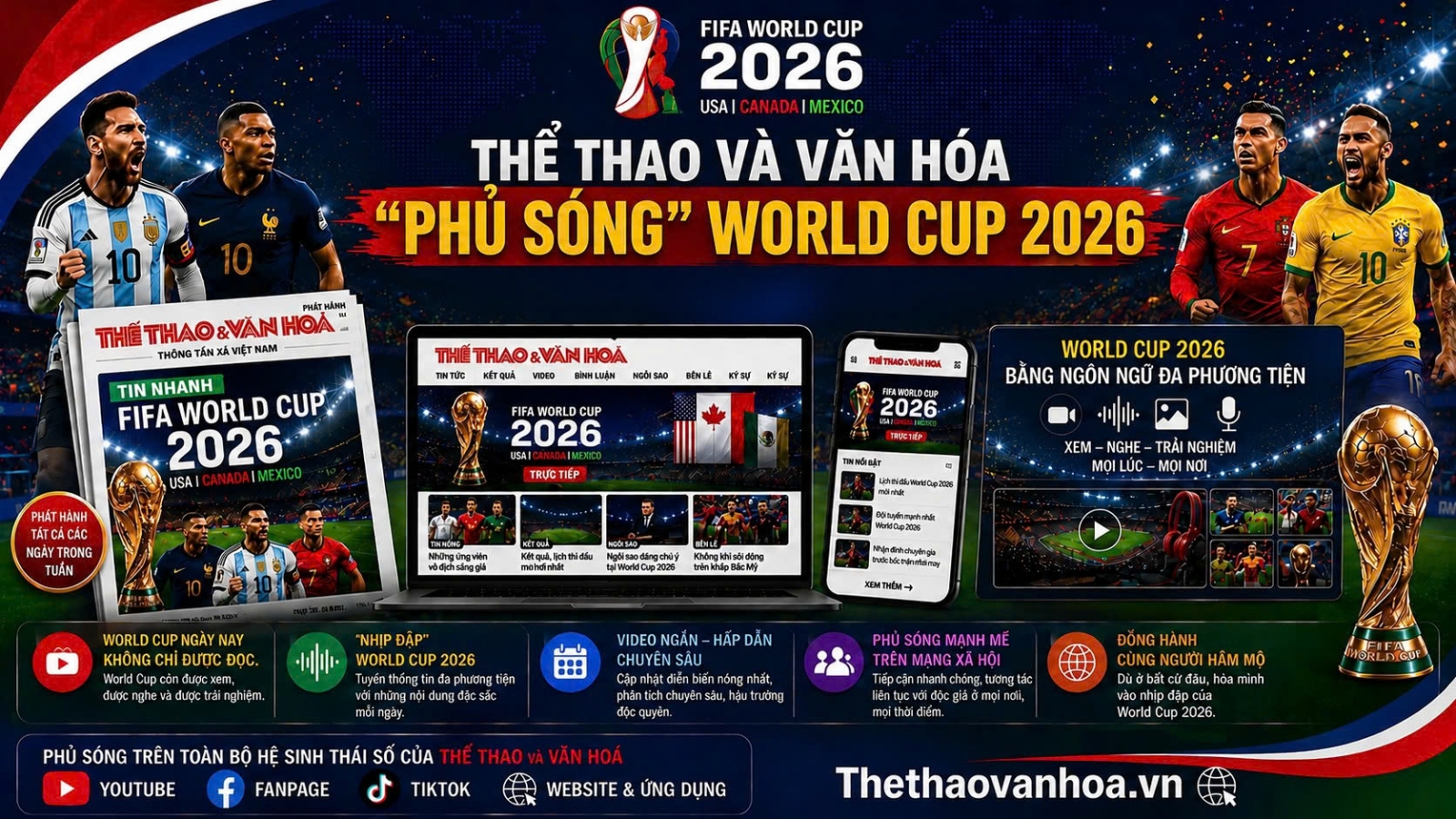 Thể thao & Văn hóa "phủ sóng" World Cup 2026