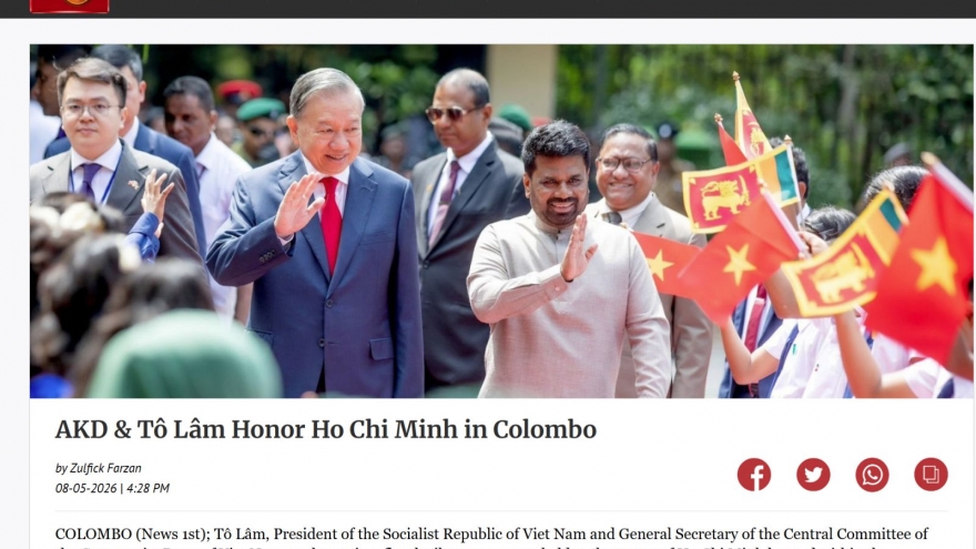 Truyền thông Sri Lanka đưa đậm nét về chuyến thăm của Tổng Bí thư, Chủ tịch nước Tô Lâm