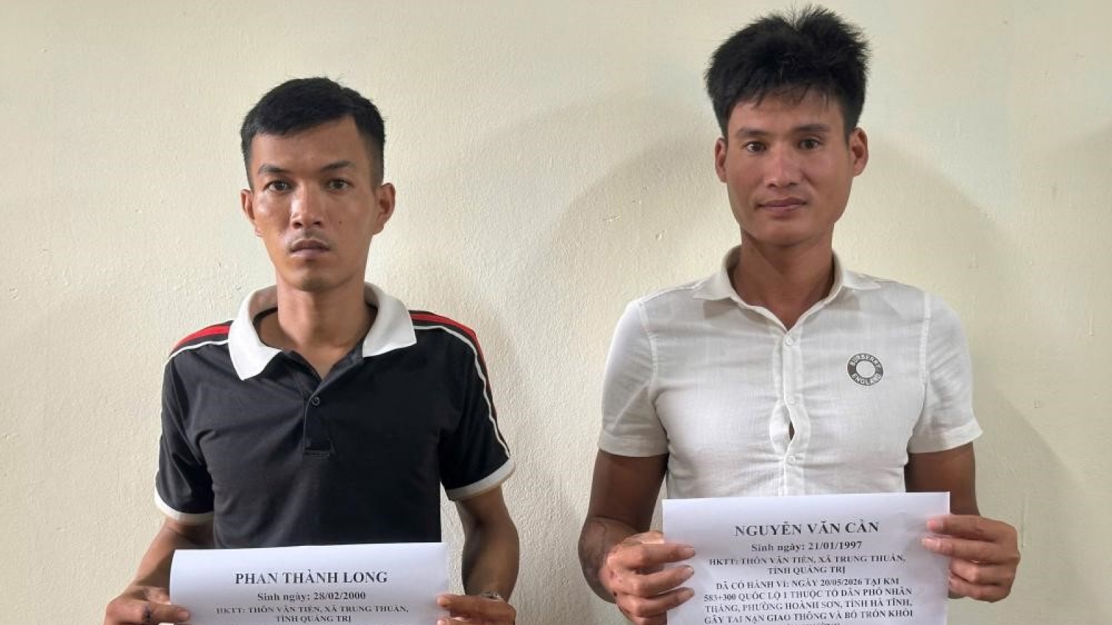 Hà Tĩnh bắt giữ hai đối tượng gây tai nạn giao thông rồi bỏ trốn