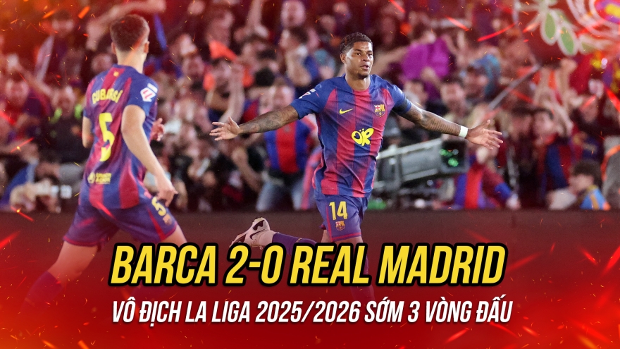 Barca vô địch La Liga 2025/2026 sau khi thắng dễ Real Madrid