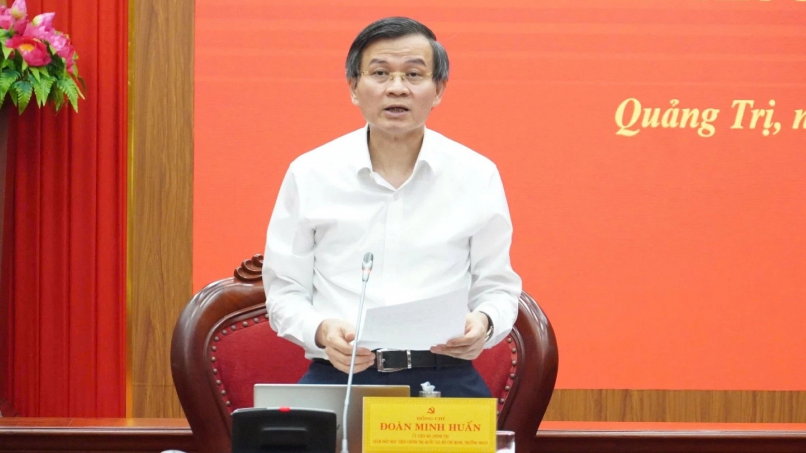 Đoàn kiểm tra, giám sát của Bộ Chính trị, Ban Bí thư làm việc với tỉnh Quảng Trị