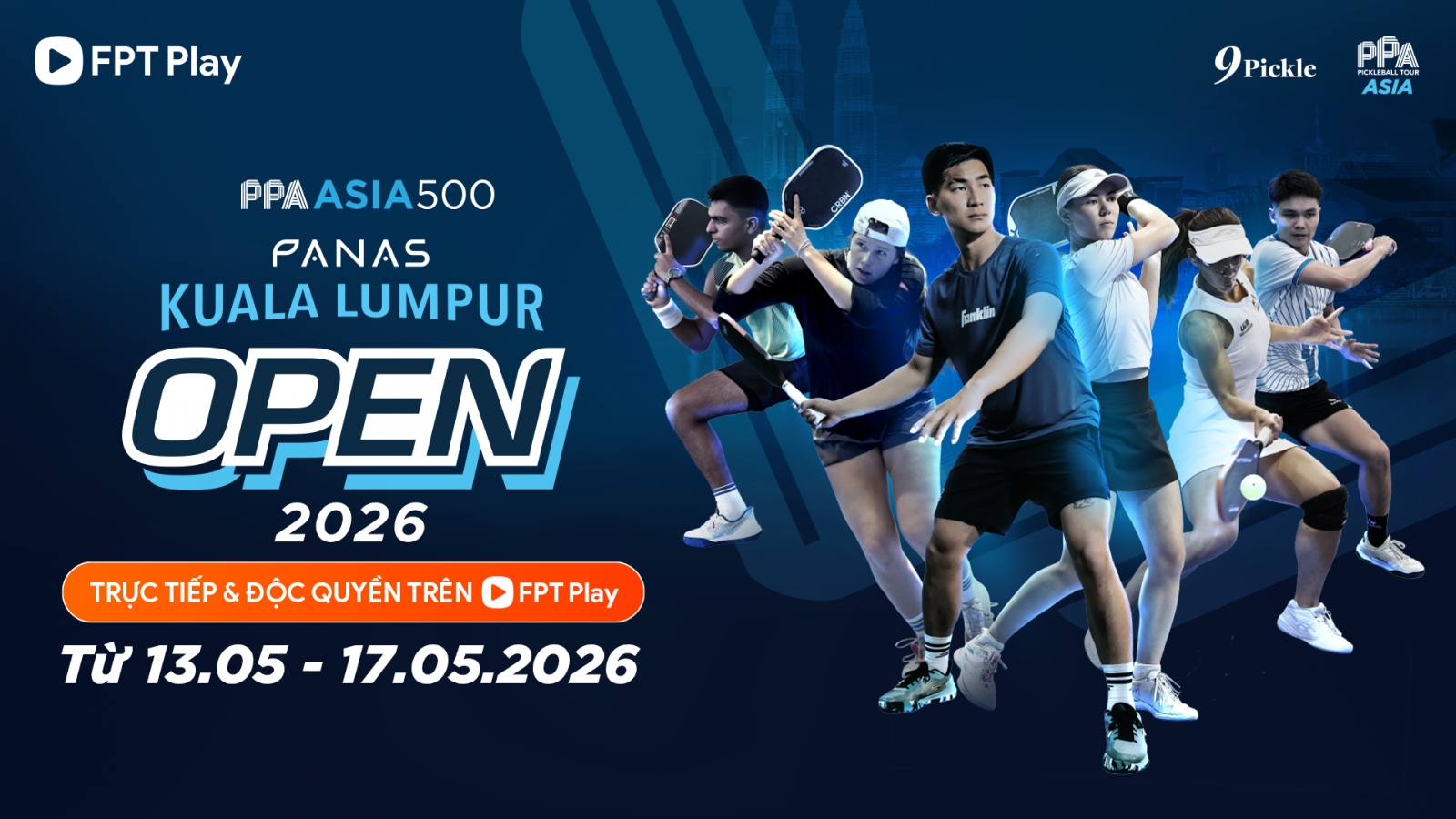 Lịch thi đấu pickleball PPA Asia Kuala Lumpur Open 2026 hôm nay 13/5