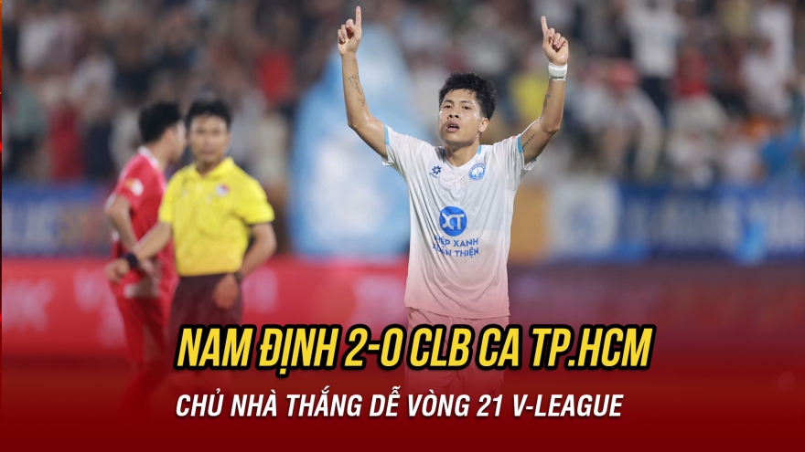 Kết quả V-League hôm nay 1/5: Nam Định thắng dễ CLB CA TP.HCM