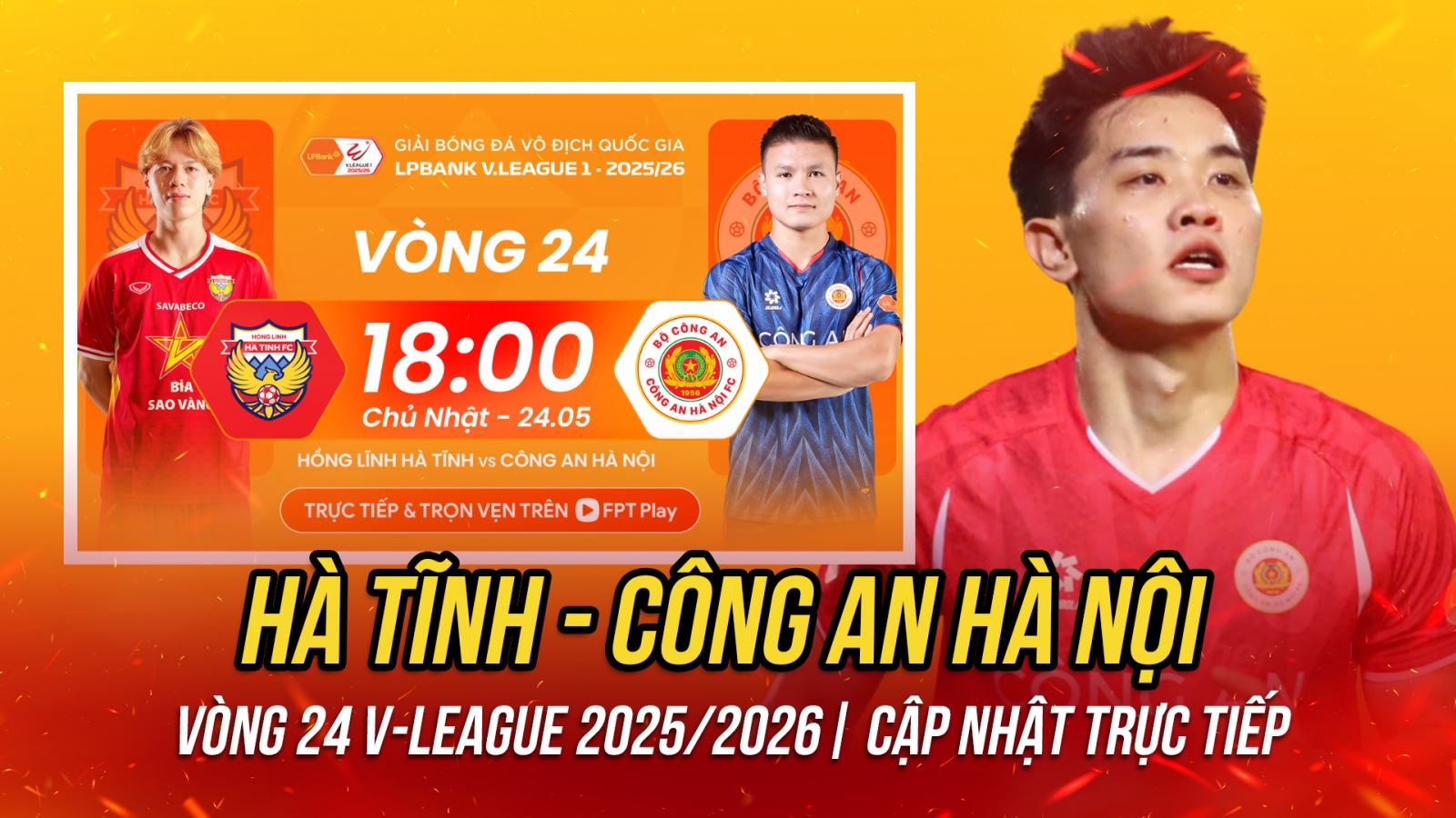 Trực tiếp Hà Tĩnh - CAHN vòng 24 V-League: Đình Bắc tỏa sáng?