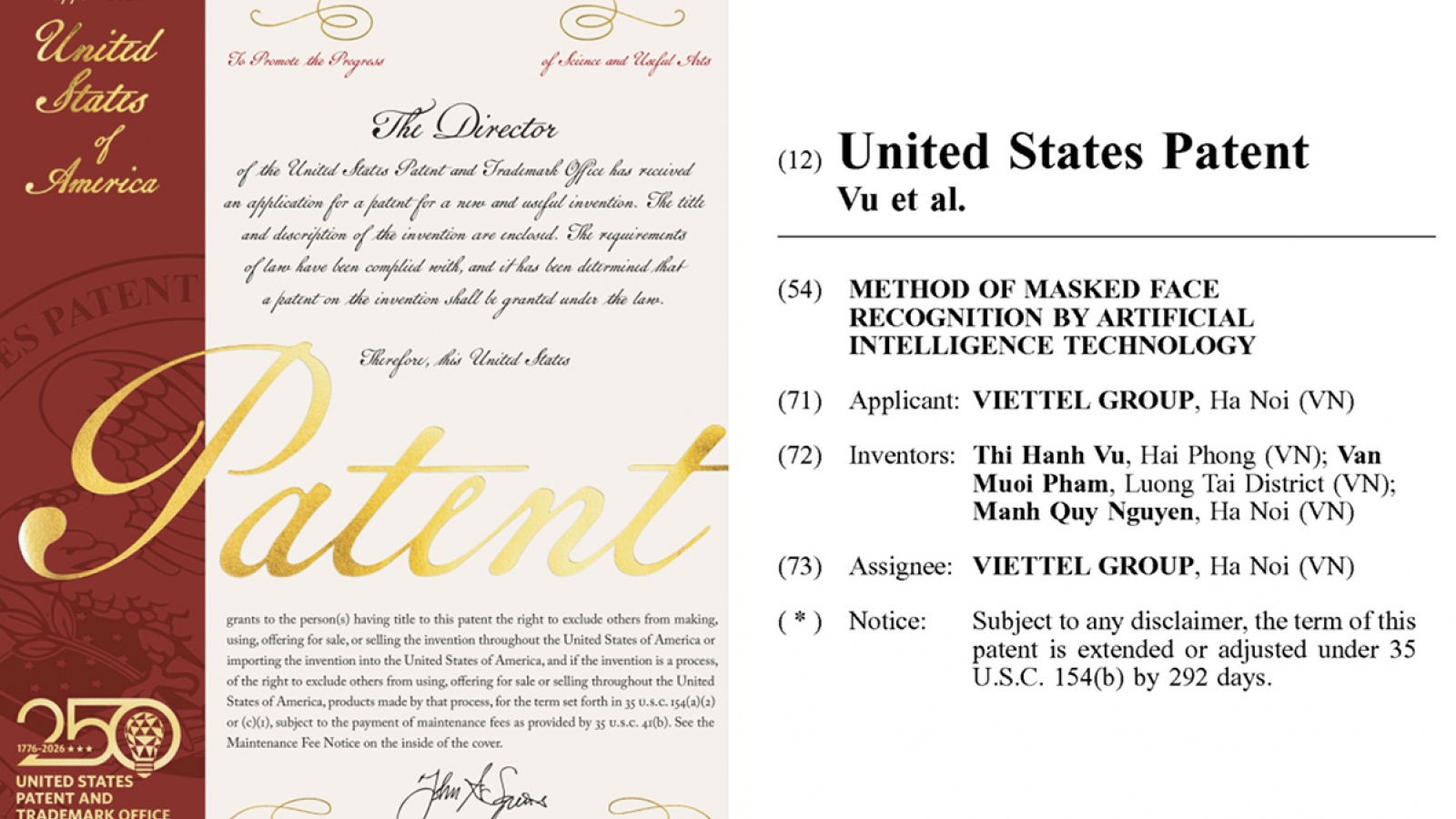 Viettel AI secures US patent for masked face recognition technology
