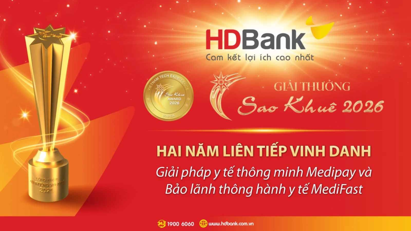 HDBank ghi dấu ấn ở Sao Khuê 2026 với bộ đôi giải pháp y tế số MediPay – MediFast